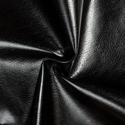 Ткань Дерматин (Кожзам) для мебели, цвет Черный (на отрез)  в Брянске