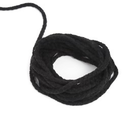 Шнур для одежды тип 2,  Чёрный (плетено-вязаный/полиэфир)  в Брянске