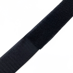 Контактная лента 40мм (38мм) цвет Черный (велькро-липучка, на отрез)  в Брянске